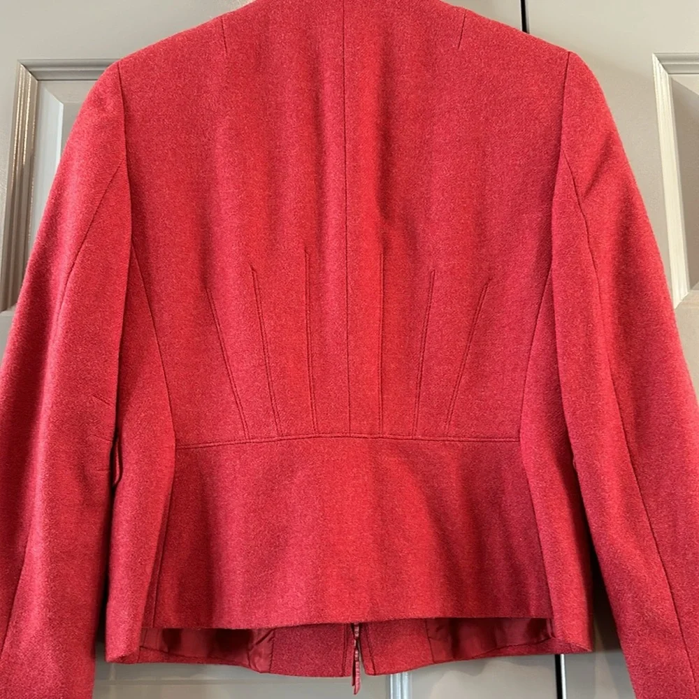 Akris Punto red wool zip front blazer jacket - Picture 4 of 11